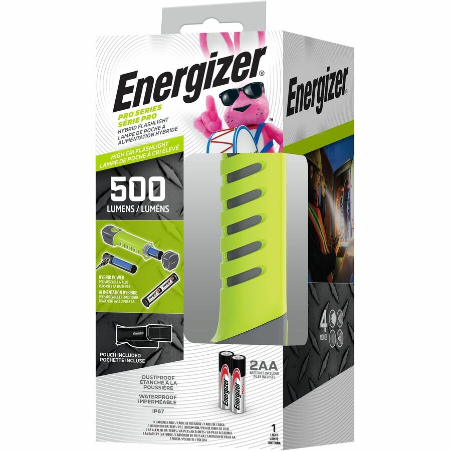aaa rechargeable flashlight TWIN POWER 1000 LUMEN LED resistant construction Energizer Hybrid Pro Series Handheld