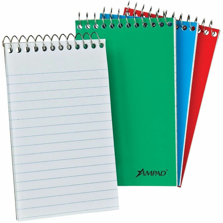 Ampad Top-Bound Memo Books - 60 Sheets - Narrow Ruled Front Ruling ...
