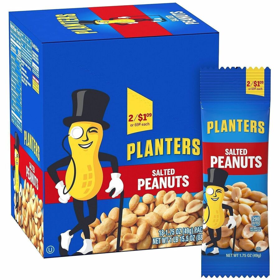 Green Rabbit Planters Roasted Peanuts Snack Packs - Salted Peanut