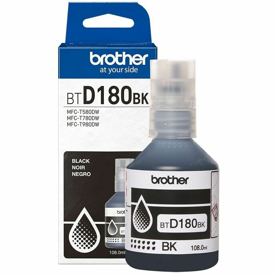 Brother Genuine BTD180BK High Yield Black Ink Bottle - Inkjet - Black ...