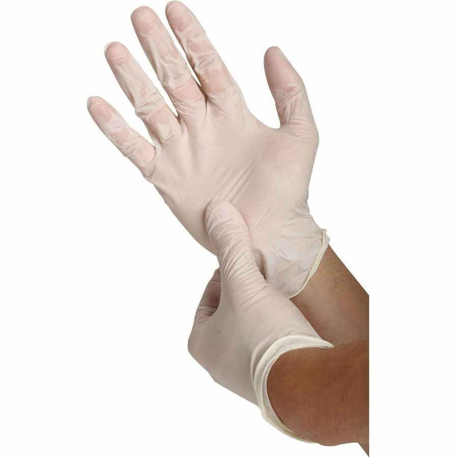 Genuine Joe Powder-Free Latex Work Gloves - 4 mil Thickness - X