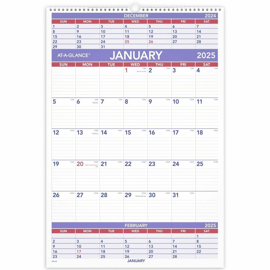 At A Glance 3 Month Wall Calendar Julian Dates Quarterly 1 Year