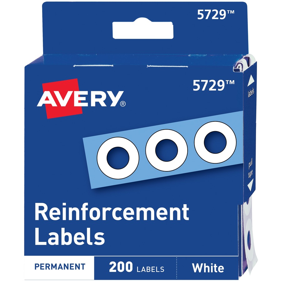 Avery Permanent Self Adhesive Reinforcement Labels White Pack Of