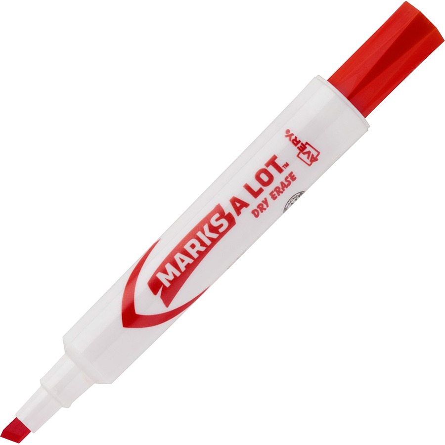 Avery Marks-A-Lot Permanent Markers, Chisel Tip, 12 Red Markers red
