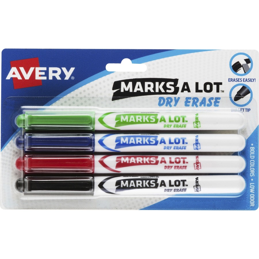 Bulk Large Permanent Markers, Black, Red, Chisel Tip, 24/Pk: Avery