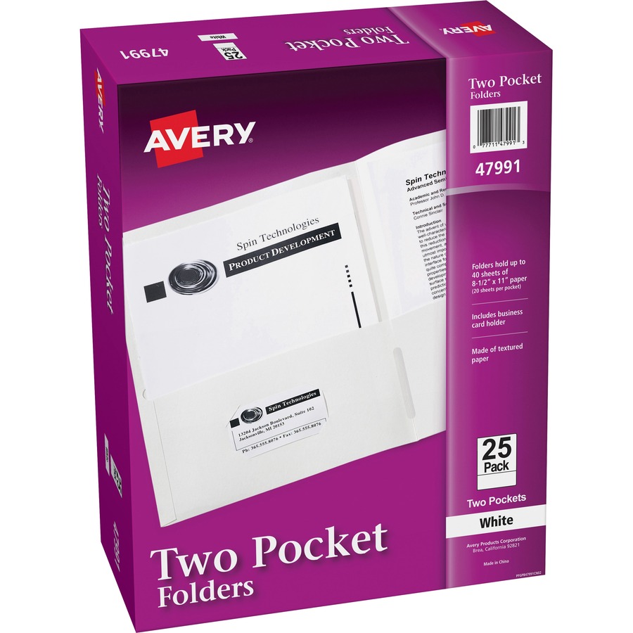 Avery Advantages Binder Pockets, Assorted - 5 pack