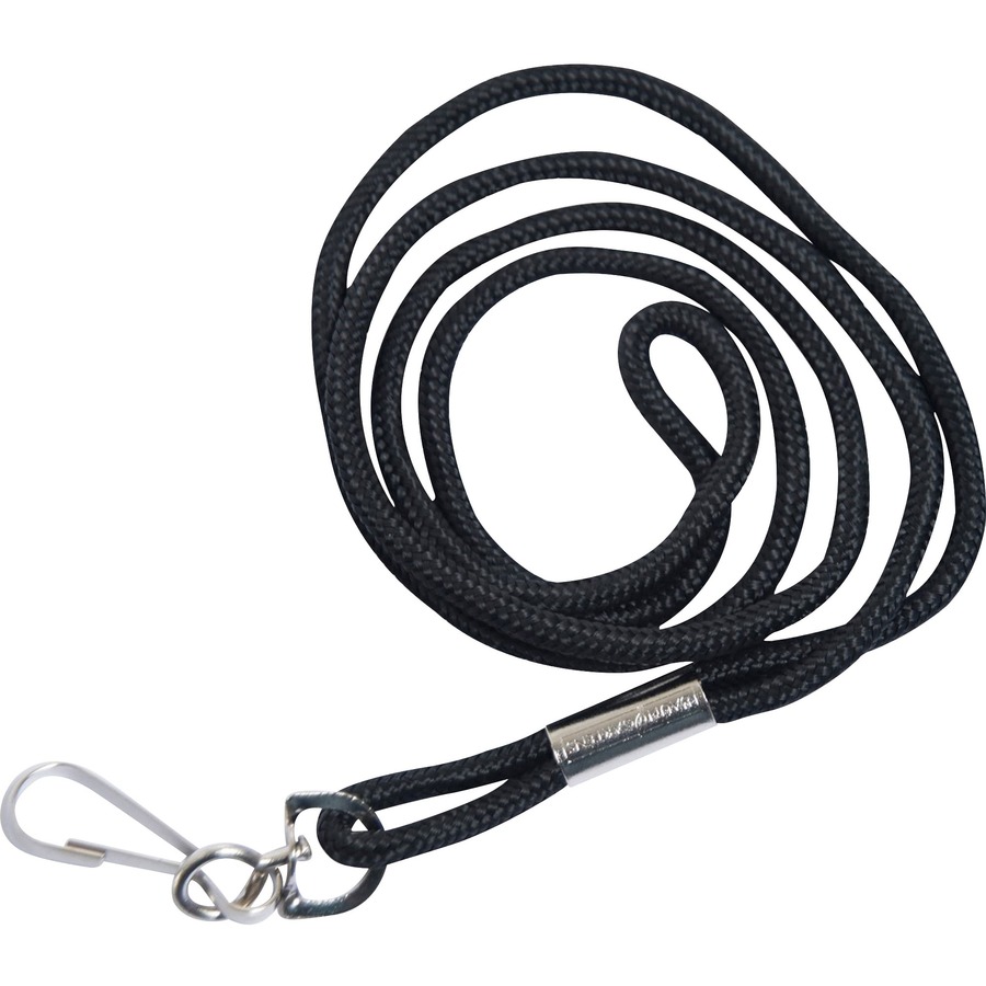 SICURIX Standard Rope Lanyard - 12 / Pack - 36 Length - Black - Nylon -  Filo CleanTech