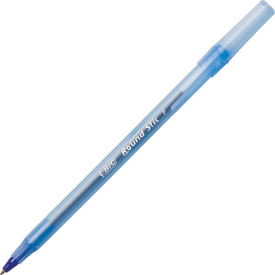 BIC Round Stic Ballpoint Pens, Blue - Fine Point - 12 Box 