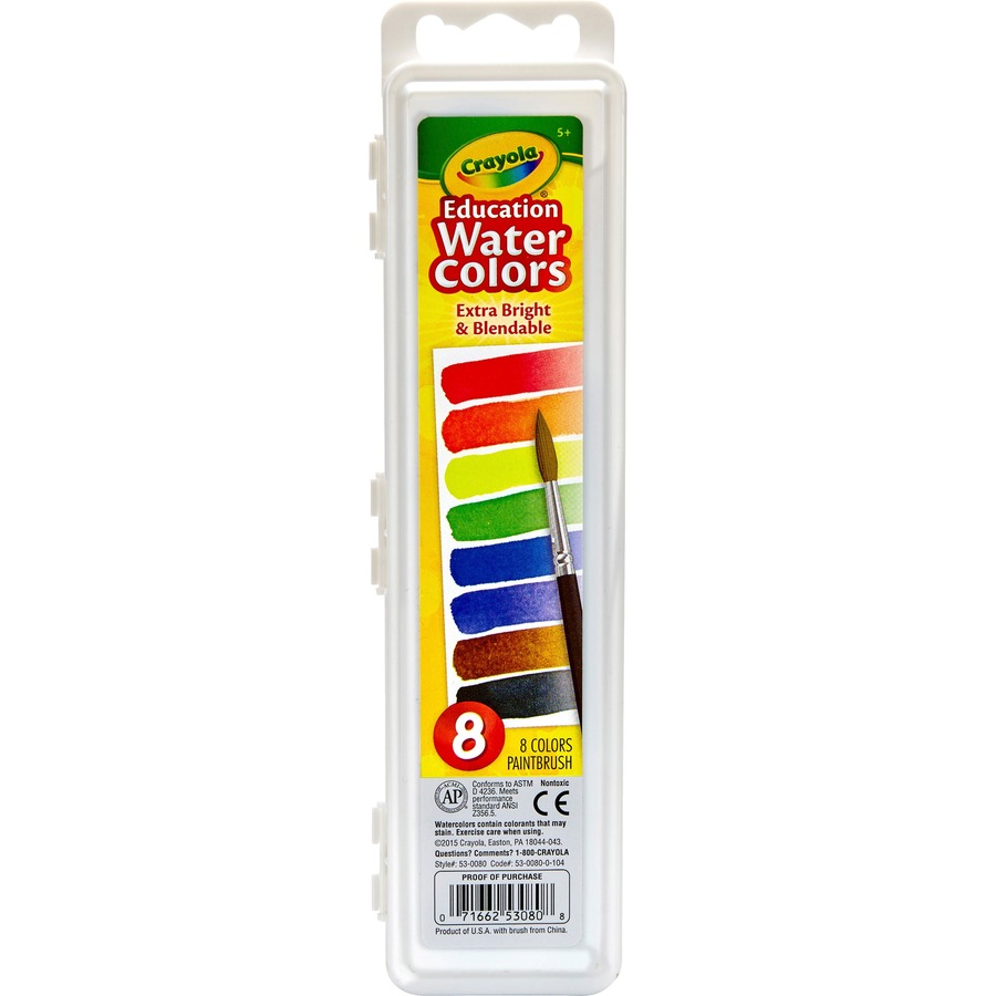 Colorations Regular Best Value Washable Watercolor Paints - Set Of 6  Refills, 8 Colors Ea