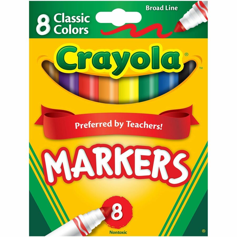 Crayola Classic Markers, Non-Washable, Assorted Color - 8 pack