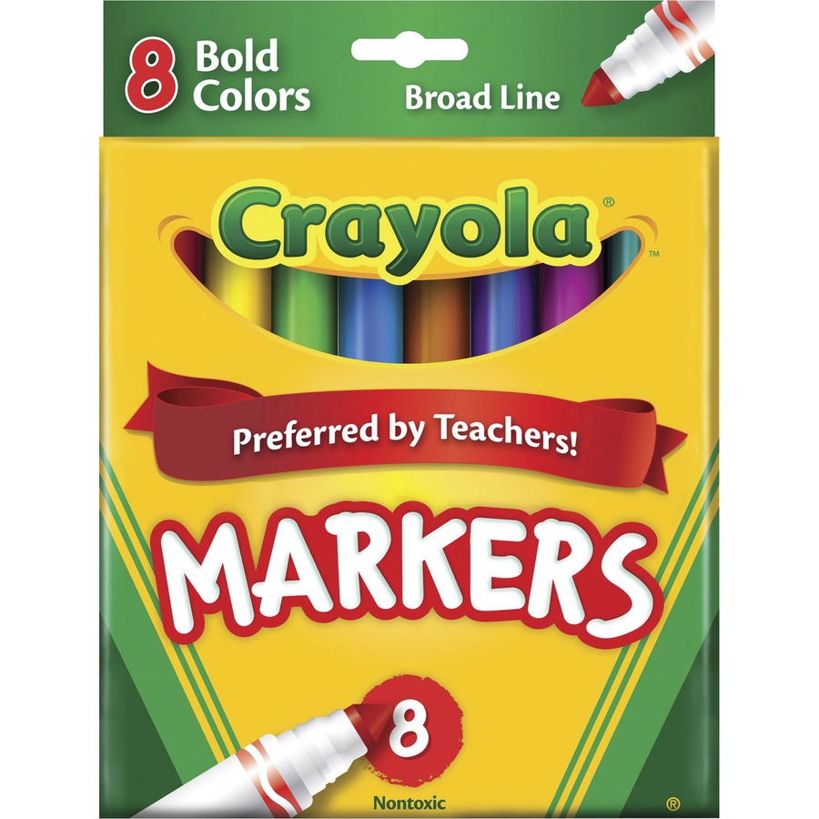 Crayola Regular Bold Colors Broad Line Markers, 8/Set 