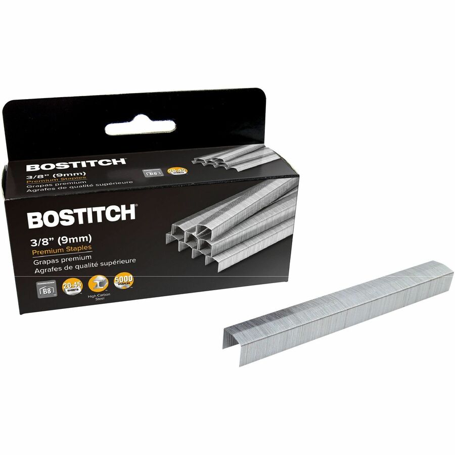 BOSTITCH B8 PowerCrown Premium Staples, 1/4 Leg Length, 5000 per Box