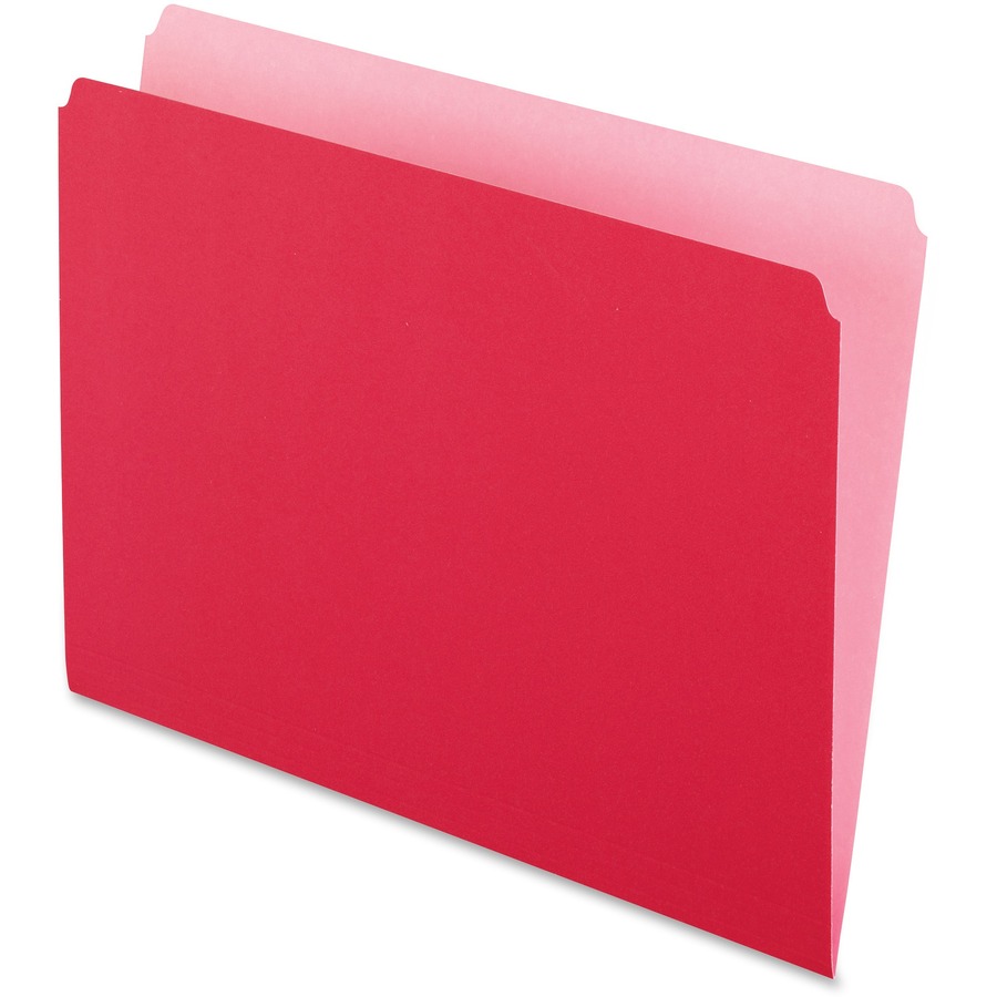 Pendaflex Letter Recycled Top Tab File Folder - 8 1/2 x 11 - Red - 30%  Recycled - 100 / Box - Business World VI