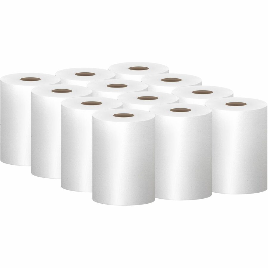 Scott Essential Universal Hard Roll Towels with Absorbency Pockets - 8 x  400 ft - White - Paper - Absorbent, Nonperforated - 12 / Carton