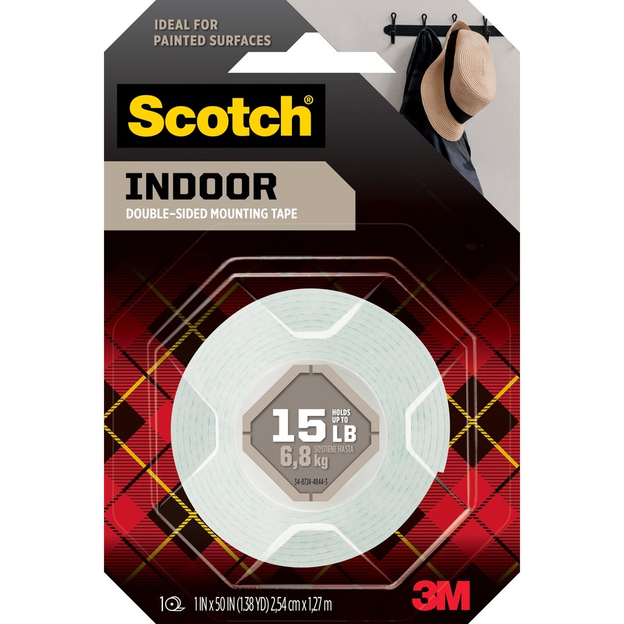 Scotch Double Sided Tape, 0.50 in. x 900 in., 1 Roll