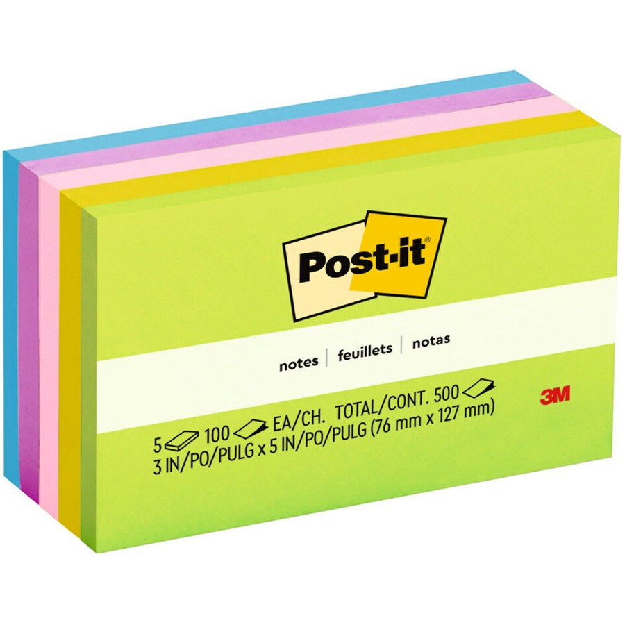 Post It Sticky Notes Reminders Self Adhesive 76mm Neon Colours Paper Memo  Pads