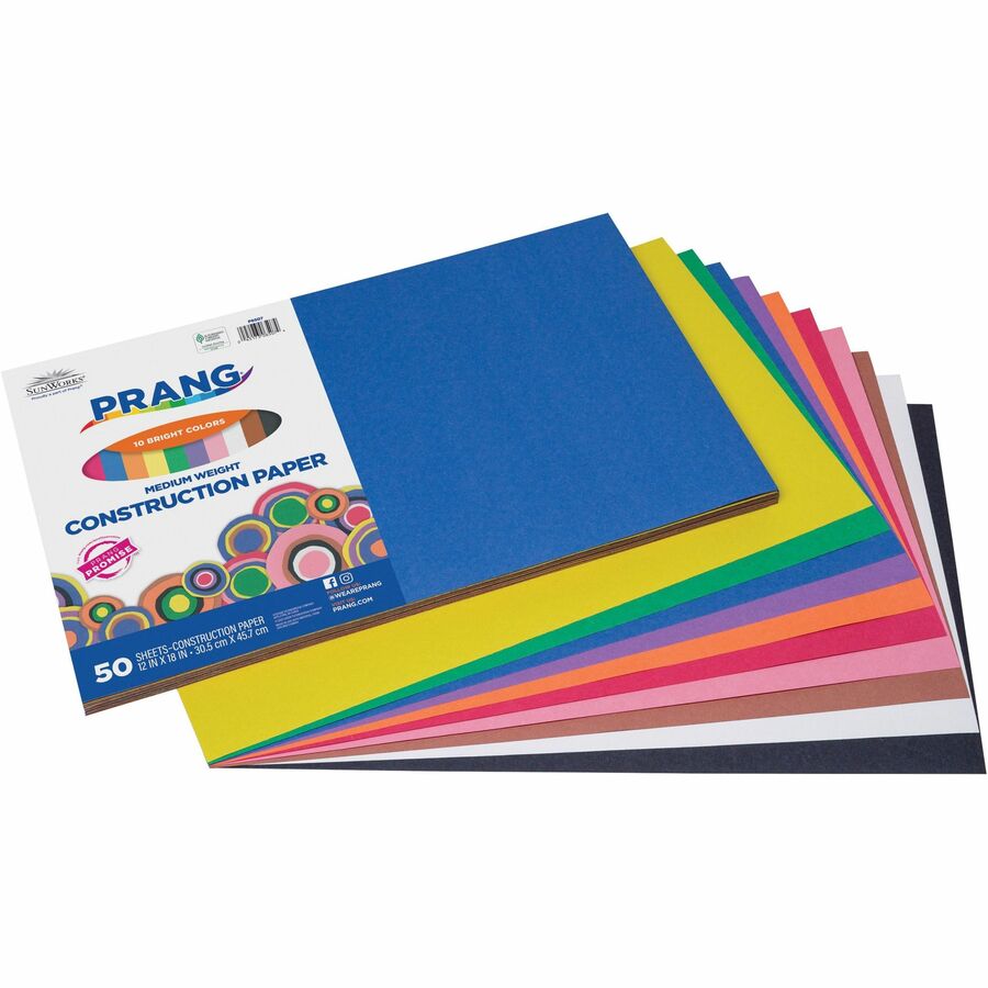 Prang Construction Paper - Multipurpose - 12Width x 18Length - 50 / Pack  - Orange - Bluebird Office Supplies