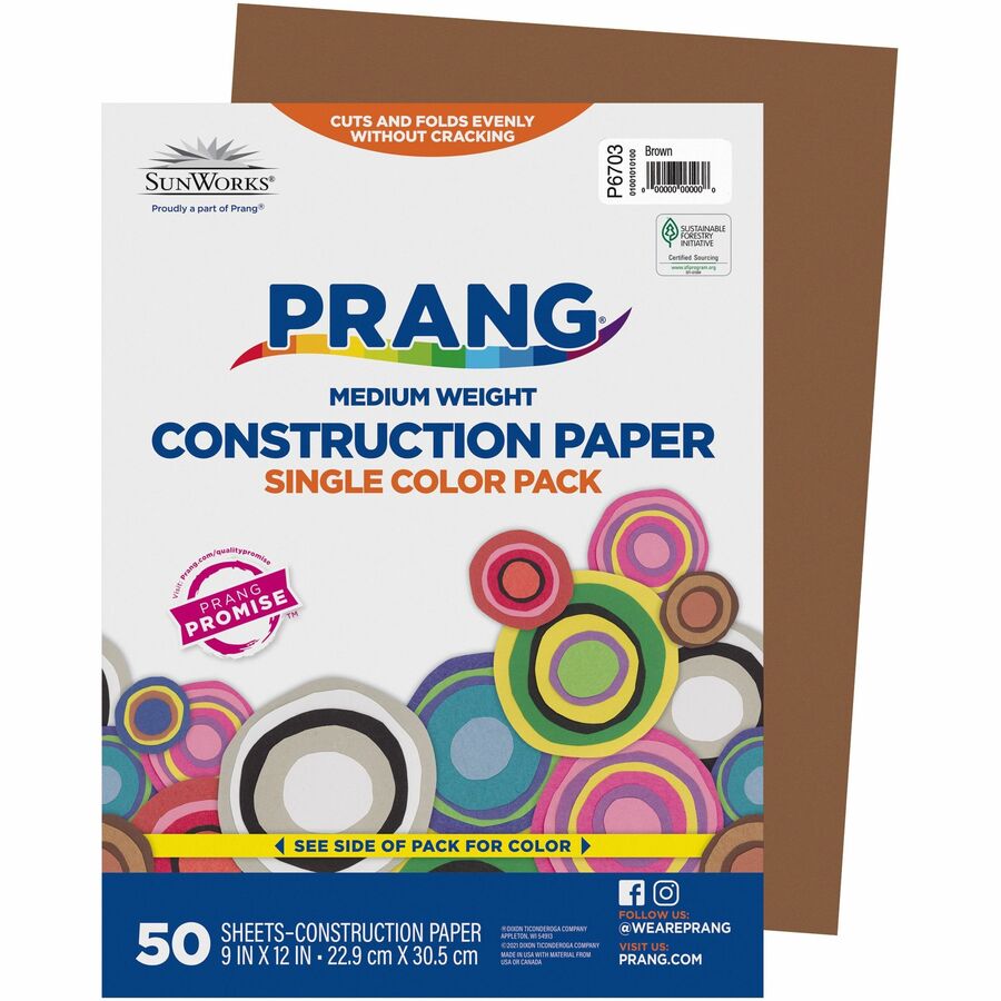 Prang Construction Paper - Multipurpose - 9Width x 12Length - 50 / Pack -  Brown - Lewisburg Industrial and Welding