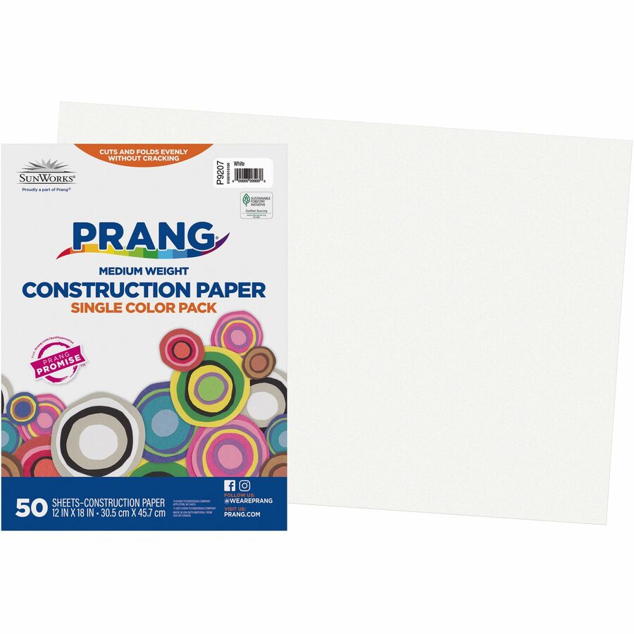 SunWorks Construction Paper Smart-Stack, 50 lb Text Weight, 12 x 18,  Assorted, 150/Pack