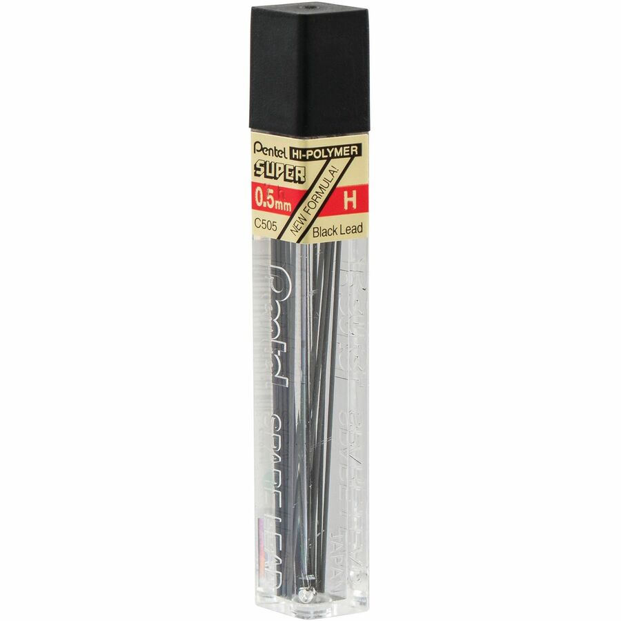 Pentel Hi-Polymer Lead Refills, 0.9mm, Bold (B), Black - 2 Tubes Total (60mm Each)