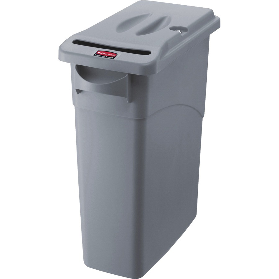 16 Gallon Vented Slim Jim Waste Container w/ Handle