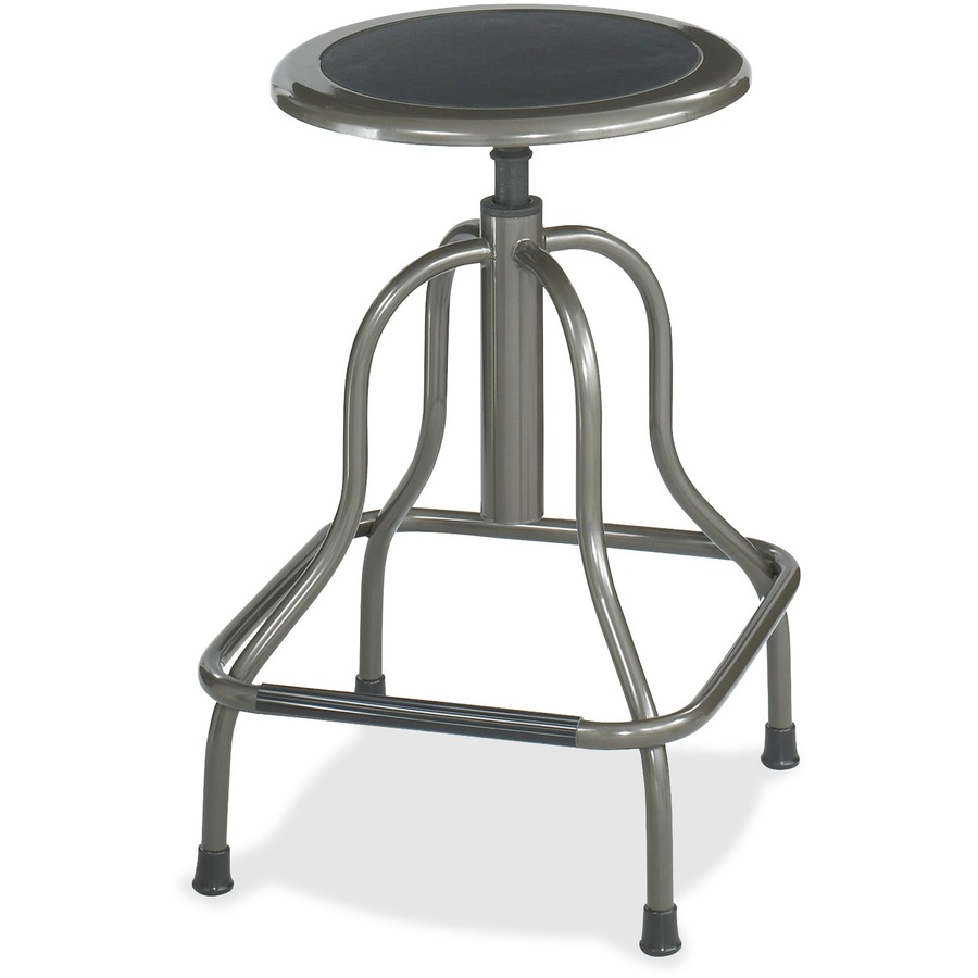 Diesel Series Backless Industrial Stool, High Base, Pewter Leather