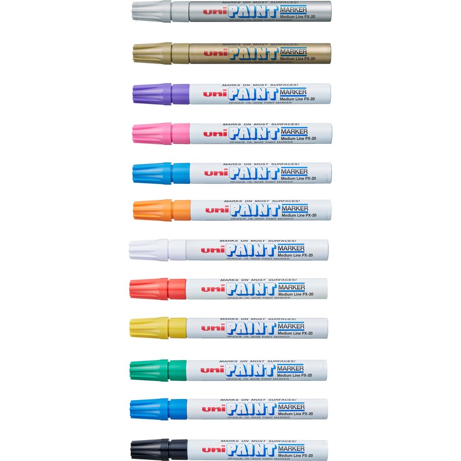 uni-ball Posca Paint Marker - Medium Marker Point - Beige, Black, Blue,  Brown, Gold, Green, Gray, Light Blue, Light Green, Orange, Pink,  Water