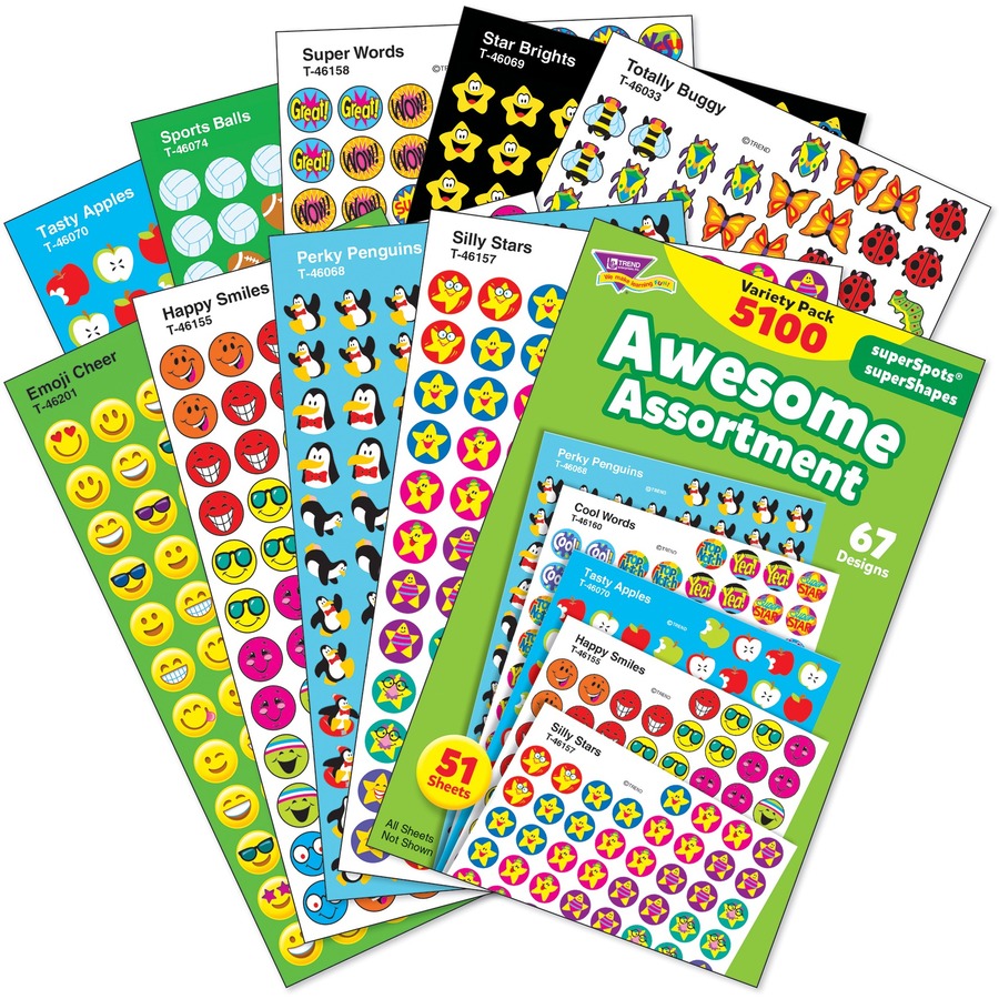 Sparkle Stickers Variety Pack School Days - Trend Enterprises