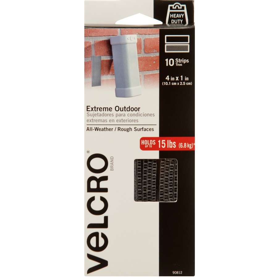 VELCRO Brand Heavy Duty Hold Down Strips Black Pack Of 6 Sets - Office Depot