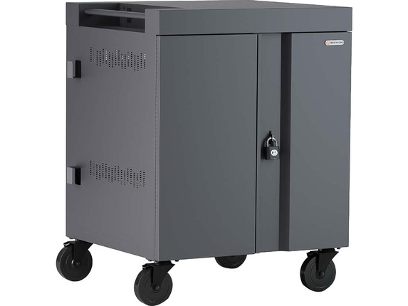 Image for Bretford CUBE Cart - 1 Shelf - 4 Casters - Steel - 30" Width x 26.5" Depth x 37.5" Height - Charcoal - For 16 Devices from HP2BFED