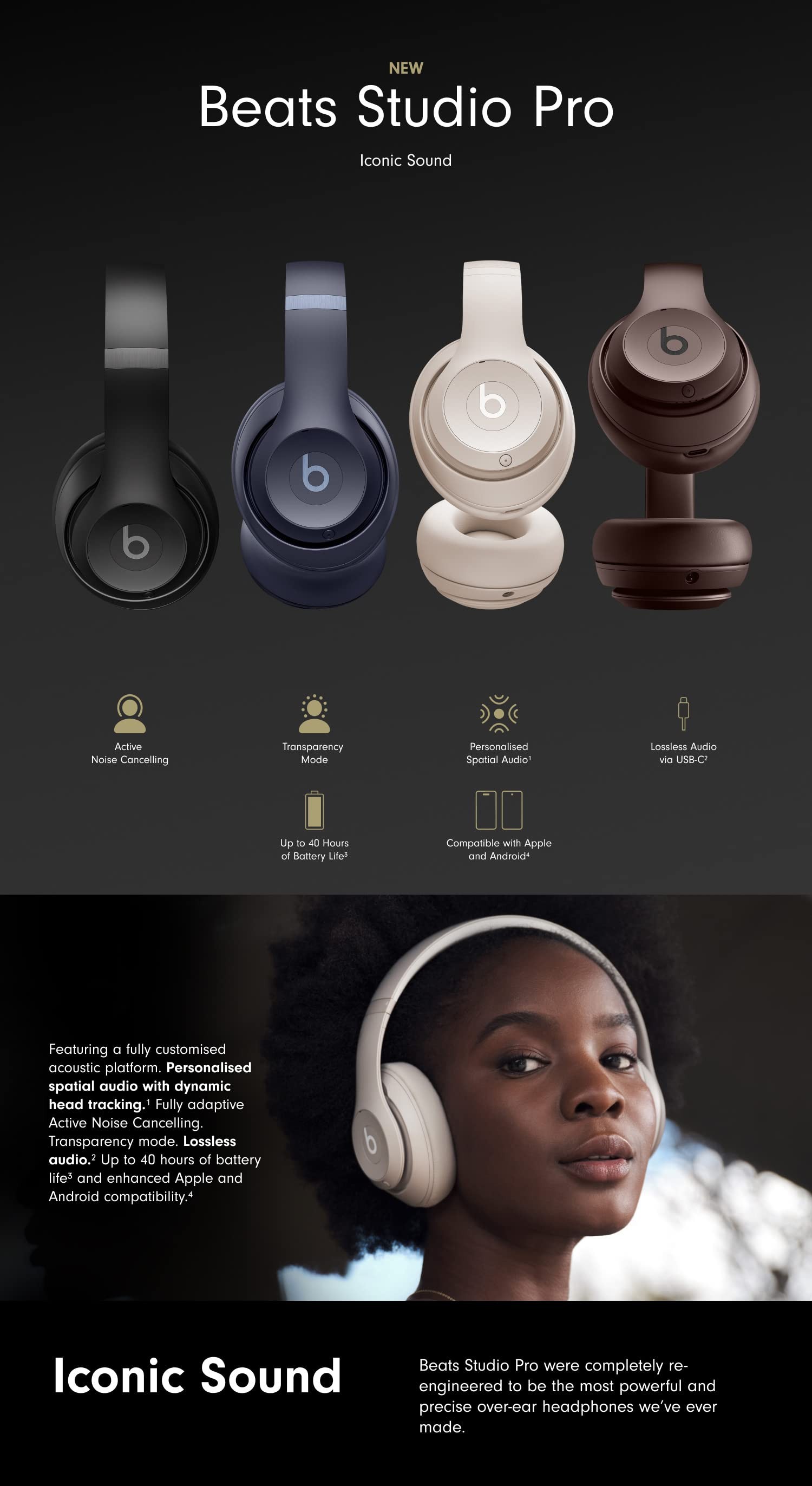 Beats Studio Pro Wireless Noise Cancelling Over the Ear Headphones