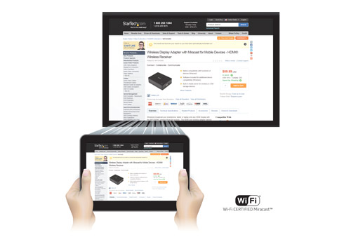 Tablet shares it's screen with a boardroom display