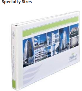 Keep tabloid-size pages secure in 11 x 17 inch binders, or completely cover sheet protectors and dividers with extra-wide binders.