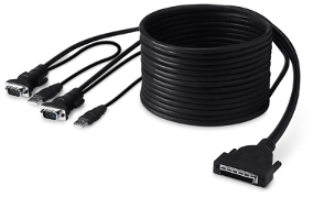 OmniView Dual-Port Cable; VGA & USB; 6 FT