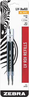 LV-Refill RDI 0.7mm Black 2pk