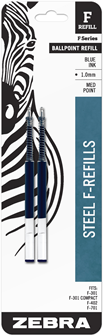 F-Refill 1.0mm Blue 2pk