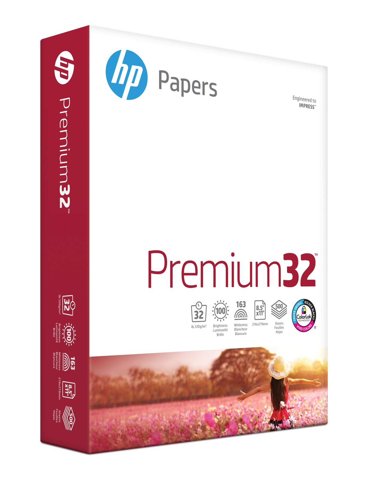 HP Papers Premium32 Laser Paper - White - 100 Brightness - Letter - 8 1/2  x 11 - 32 lb Basis Weight - 500 / Ream - Acid-free, Heavyweight - Laser  Paper, International Paper Company