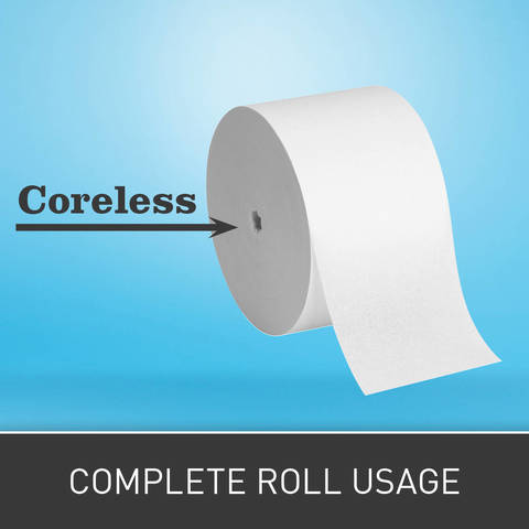 Coreless format requires complete roll usage, helping to eliminate stub roll waste.
