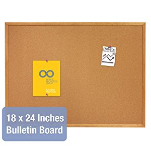Quartet Cork Bulletin Board, 18 x 24 Inches, Corkboard, Oak Finish Frame