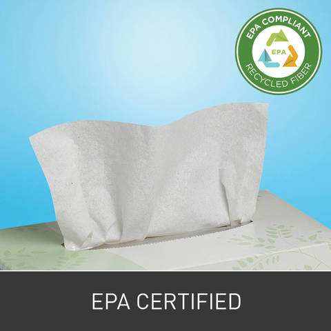  Contains at least 10% post-consumer recycled fiber. Meets or exceeds EPA comprehensive procurement guidelines. 
