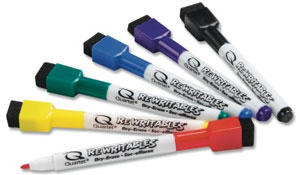 Quartet ReWritables Mini Dry-Erase Markers, Assorted Standard Colors, 6 Pack