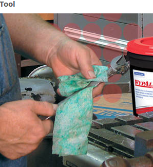  WypAll Waterless Industrial Cleaning Wipes cut through grease and have a textured side for scrubbing dirt and grime on tools and machines. 