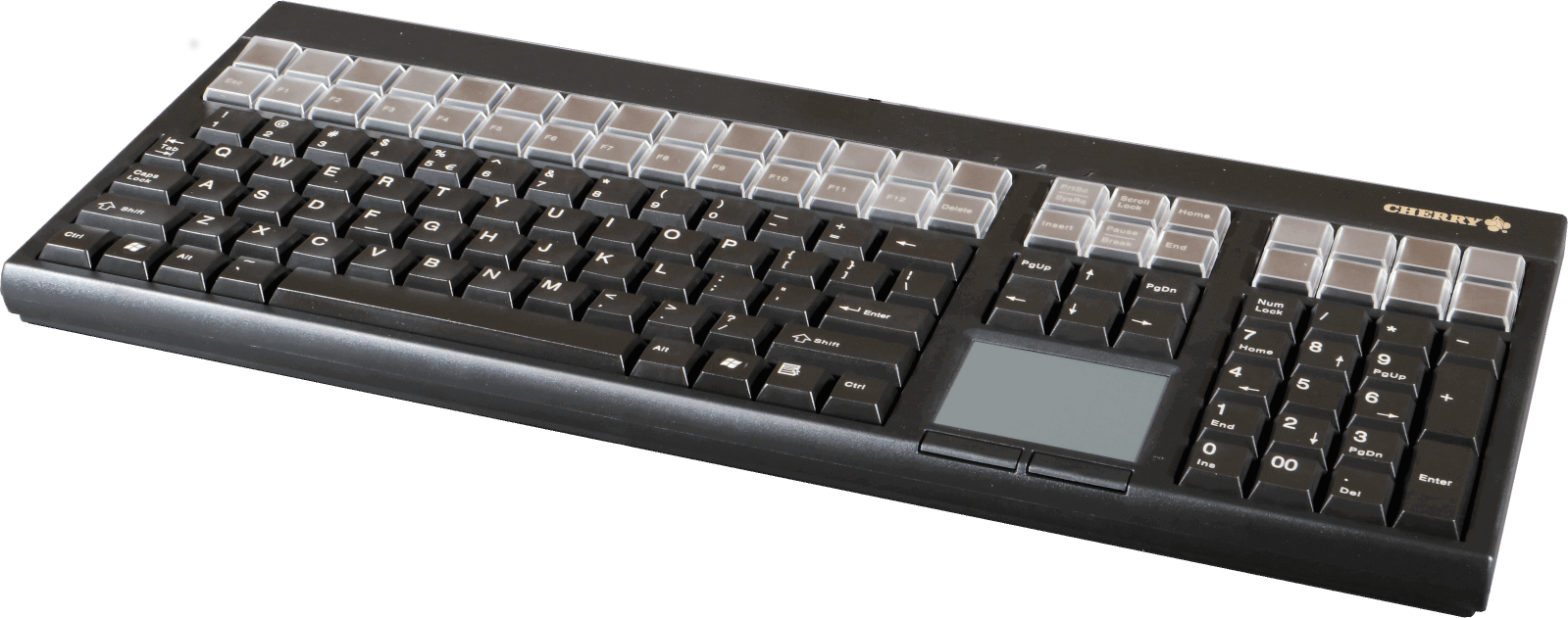 Full-sized multifunctional keyboard with enhanced 127 position key layout and touchpad

