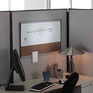 Quartet Arc Cubicle Combination Board, 30 x 18 Inches, Whiteboard/Cork Surface, Aluminum Frame