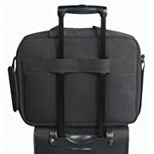 <b> Rear Ride Along:   </b></br>  Rear pocket fits over most telescoping handles to help consolidate your luggage and make traveling simpler. 