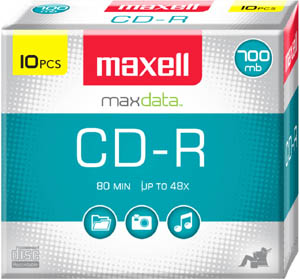 CD-R700MB / 80 MIN DISC 10PK SLIM JEWELCASE