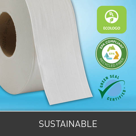  Contains at least 25% Post-Consumer Recycled Fiber. Meets or Exceeds EPA Comprehensive Procurement Guidelines. This product meets Green Seal Standard GS-1 based on chlorine free processing, energy and water efficiency, and content of 100% recovered material, with a minimum of 25% post -consumer material. UL ECOLOGO(R) Certified for reduced environmental impact. View specific attributes evaluated at UL website. 