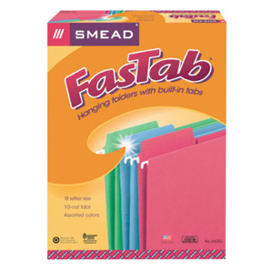 Smead FasTab TUFF Hanging Pockets with Reinforced Tabs Letter Moss 9/Box 64224 
