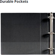Binders feature two interior pockets for storing loose and unpunched paperwork.