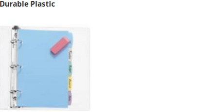 Need extra strength? Plastic dividers are perfect for students, daily projects and reference materials.